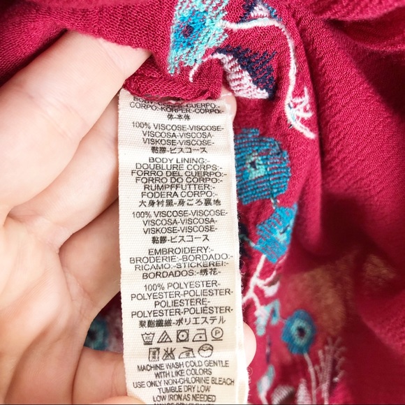 Free People | Red Ti Amo Floral Embroidered Dress - Picture 6 of 8